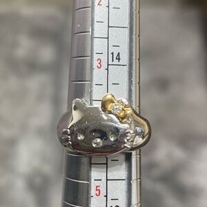 Hello kitty silver 18k diamond ring Sanrio